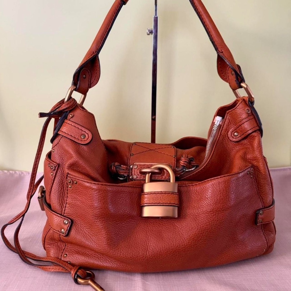 Vintage Chloé Paddington Hobo Satchel in Whiskey Leather